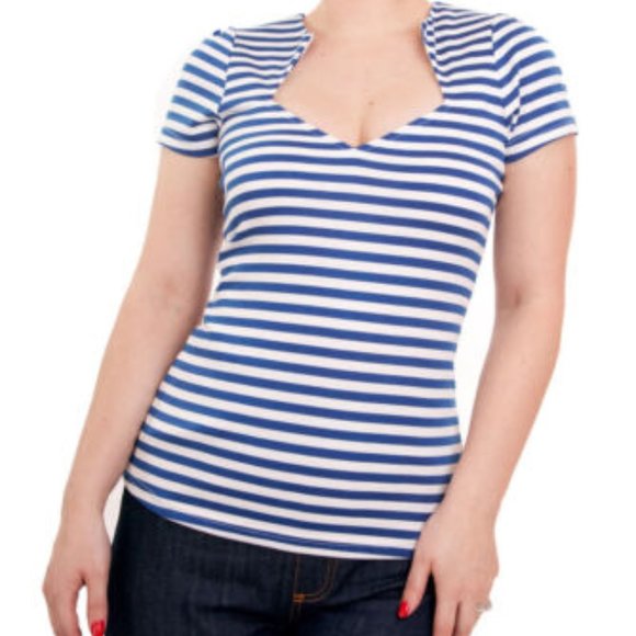 Rock Steady Sophia Blue Striped Top - Picture 1 of 4